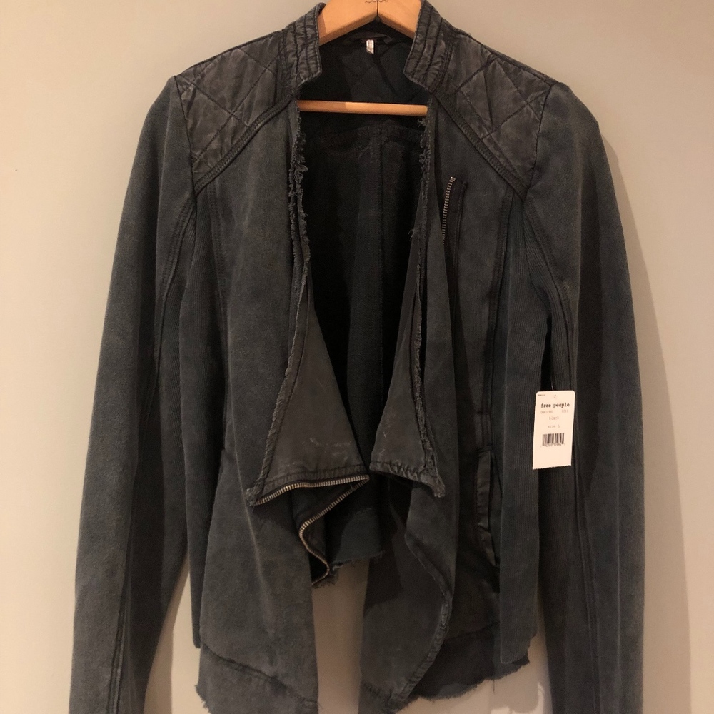 Free People Black Crop Jacket NWT